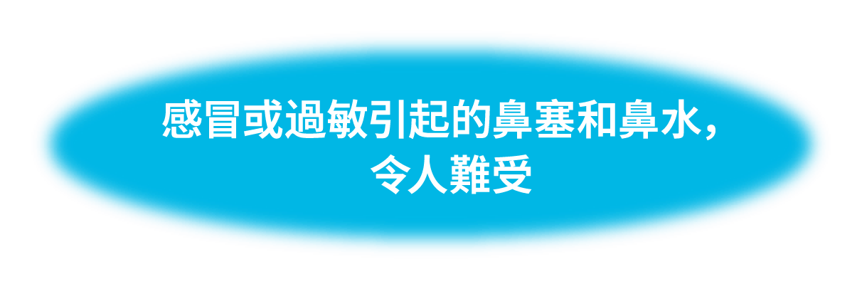 感冒或過敏引起的鼻塞和鼻水，令人難受